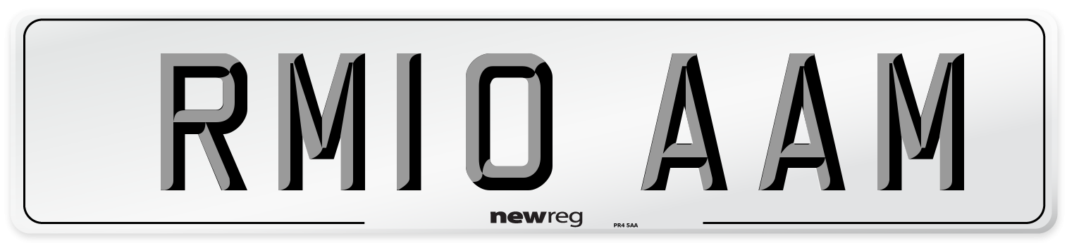 RM10 AAM Number Plate from New Reg
